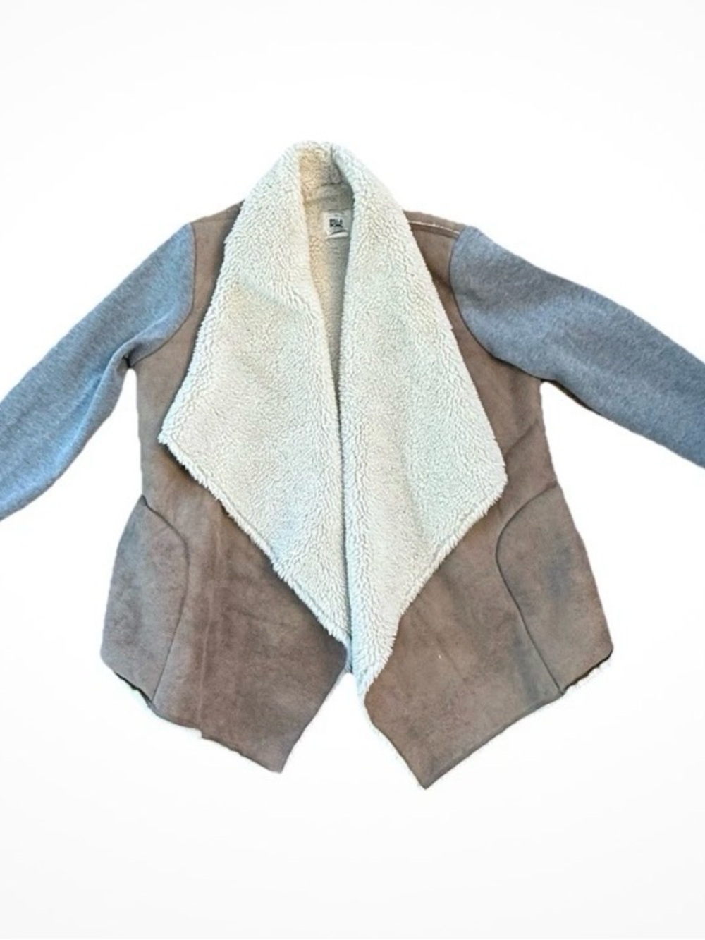 Billabong Cream & Light Gray Faux Shearling Jacket